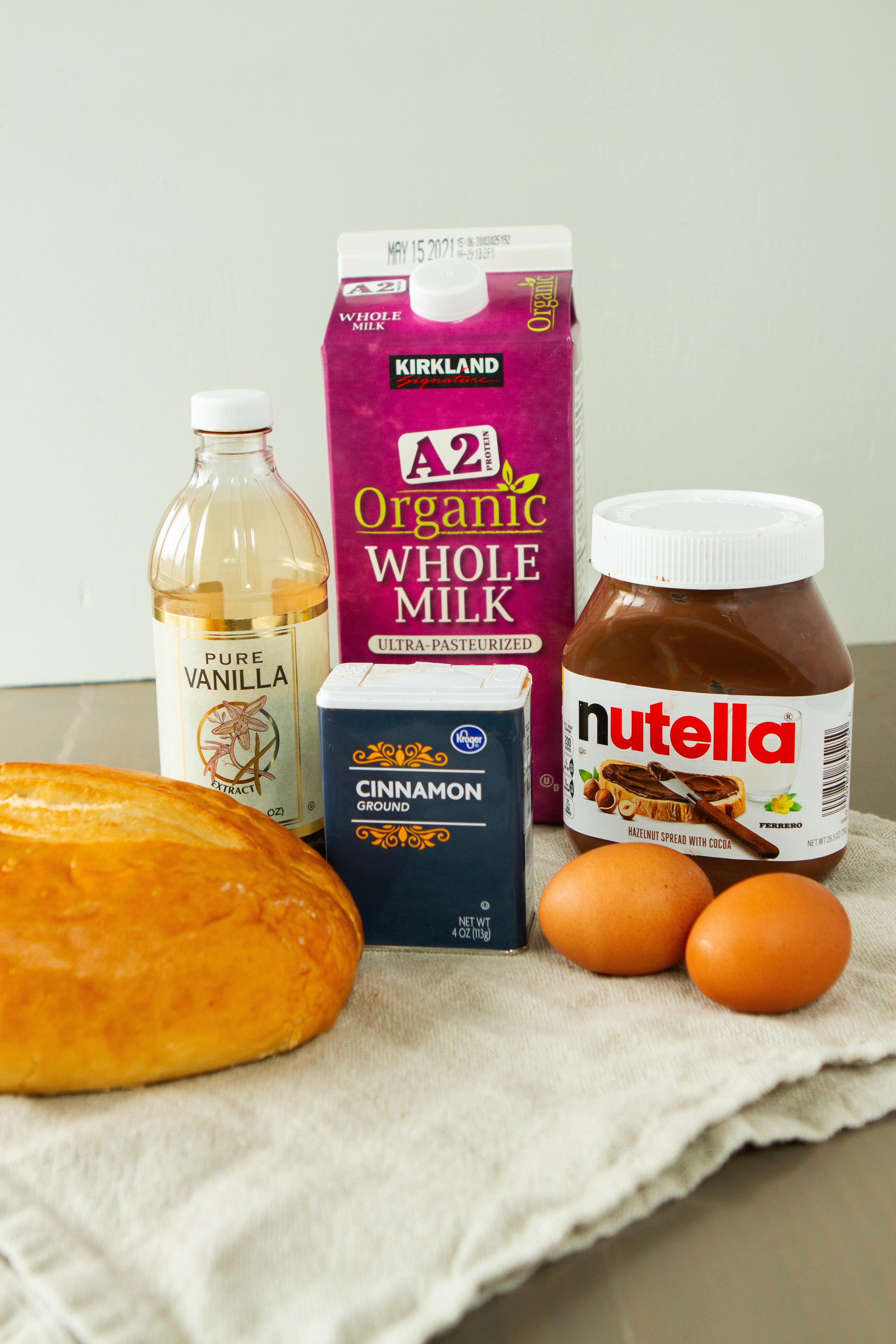 ingredients for nutella stuffed French toast