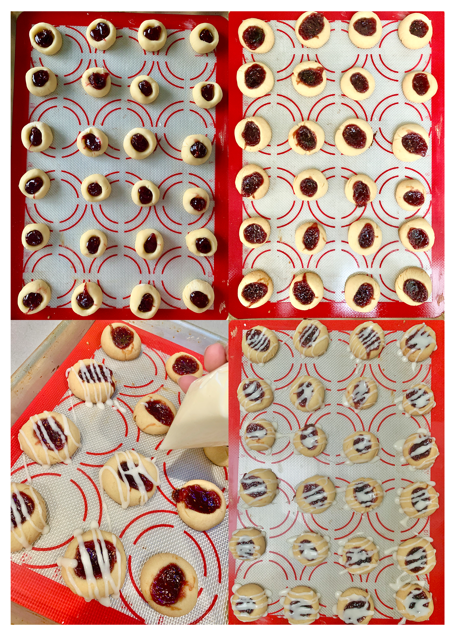 thumbprint cookies with icing