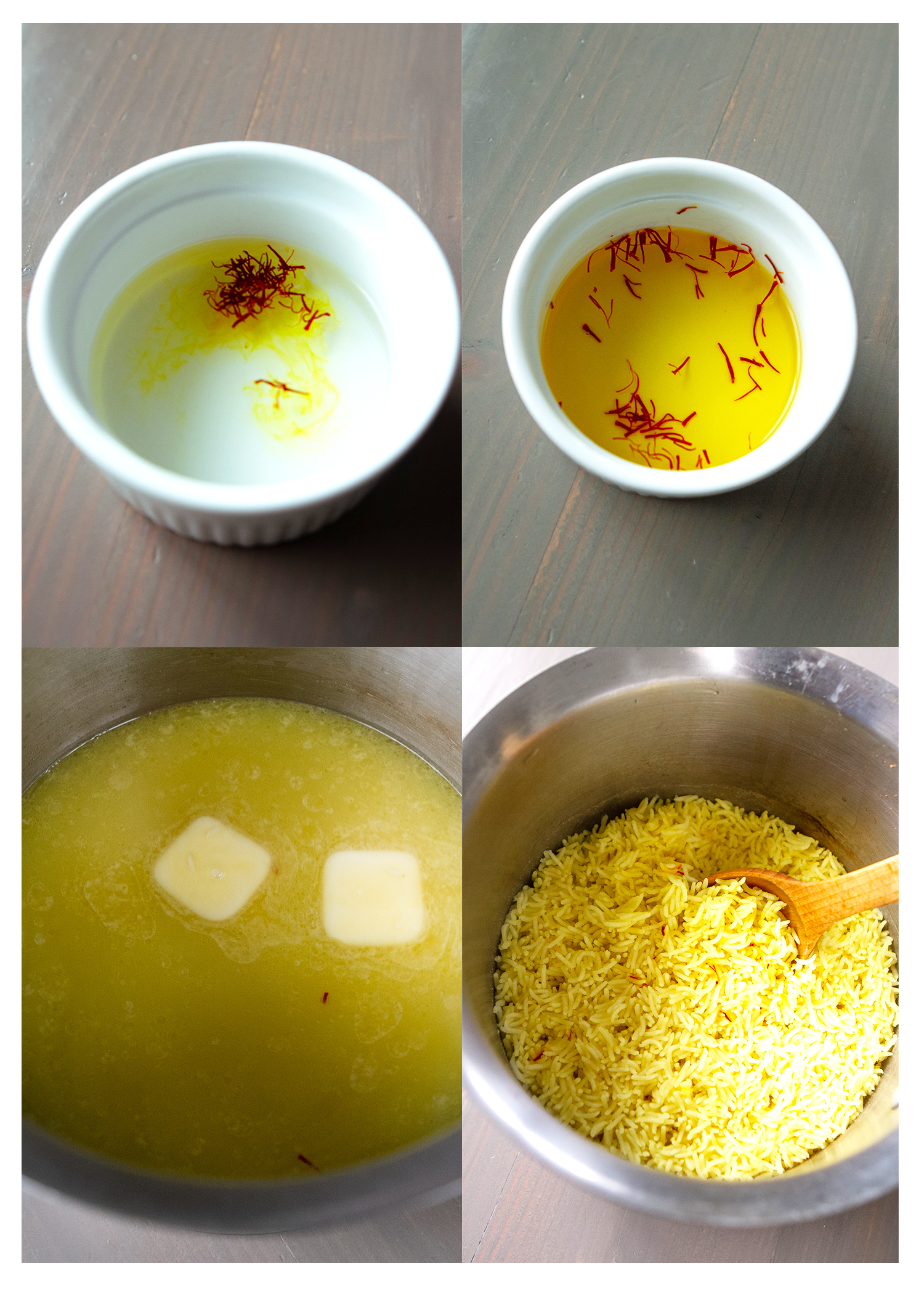 steps of how to cook saffron rice