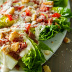 close up of wedge salad