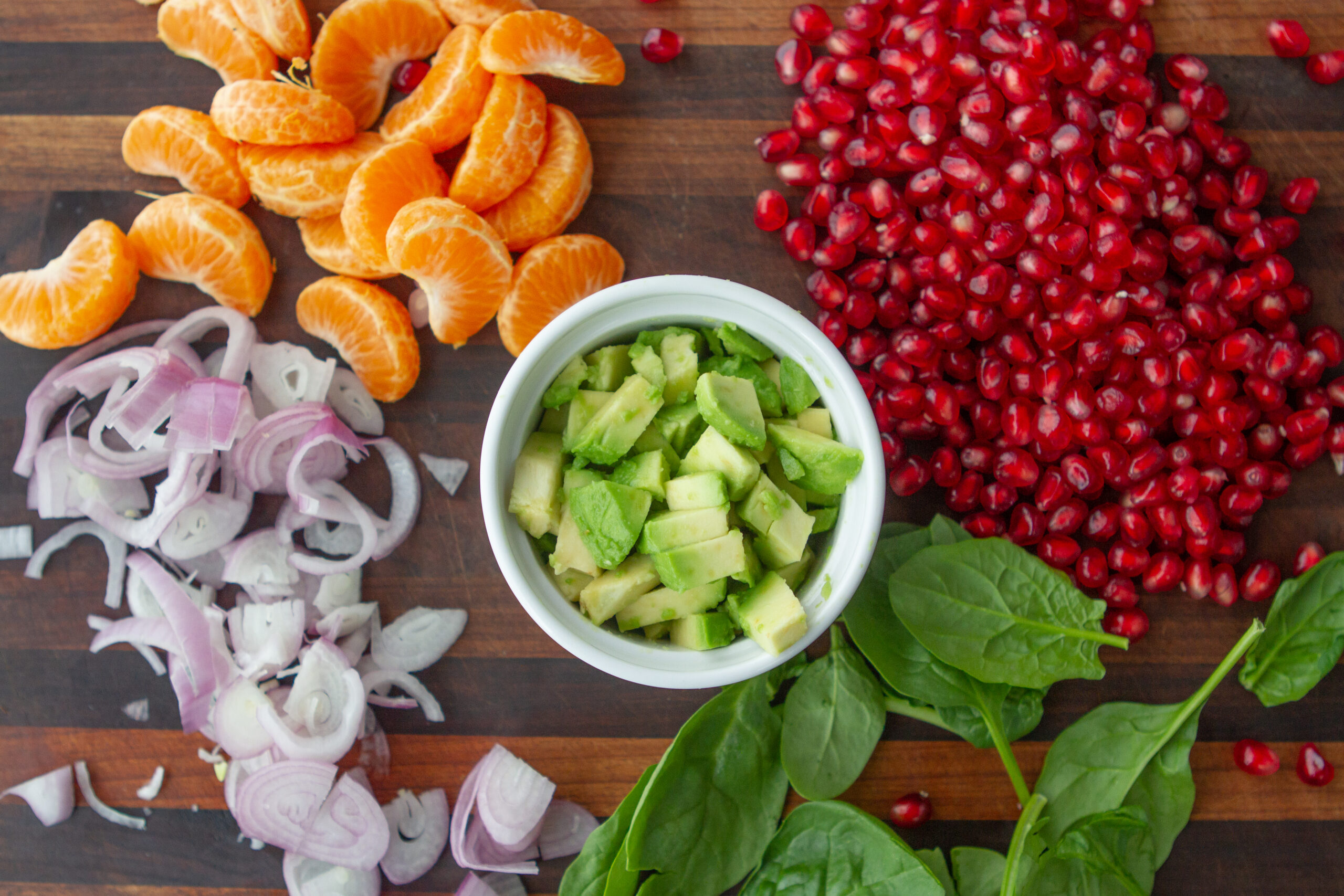 ingredients for pomegranate salad