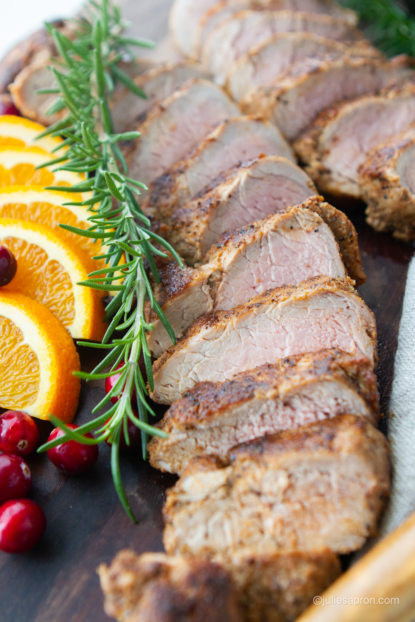 close up of pork tenderloin