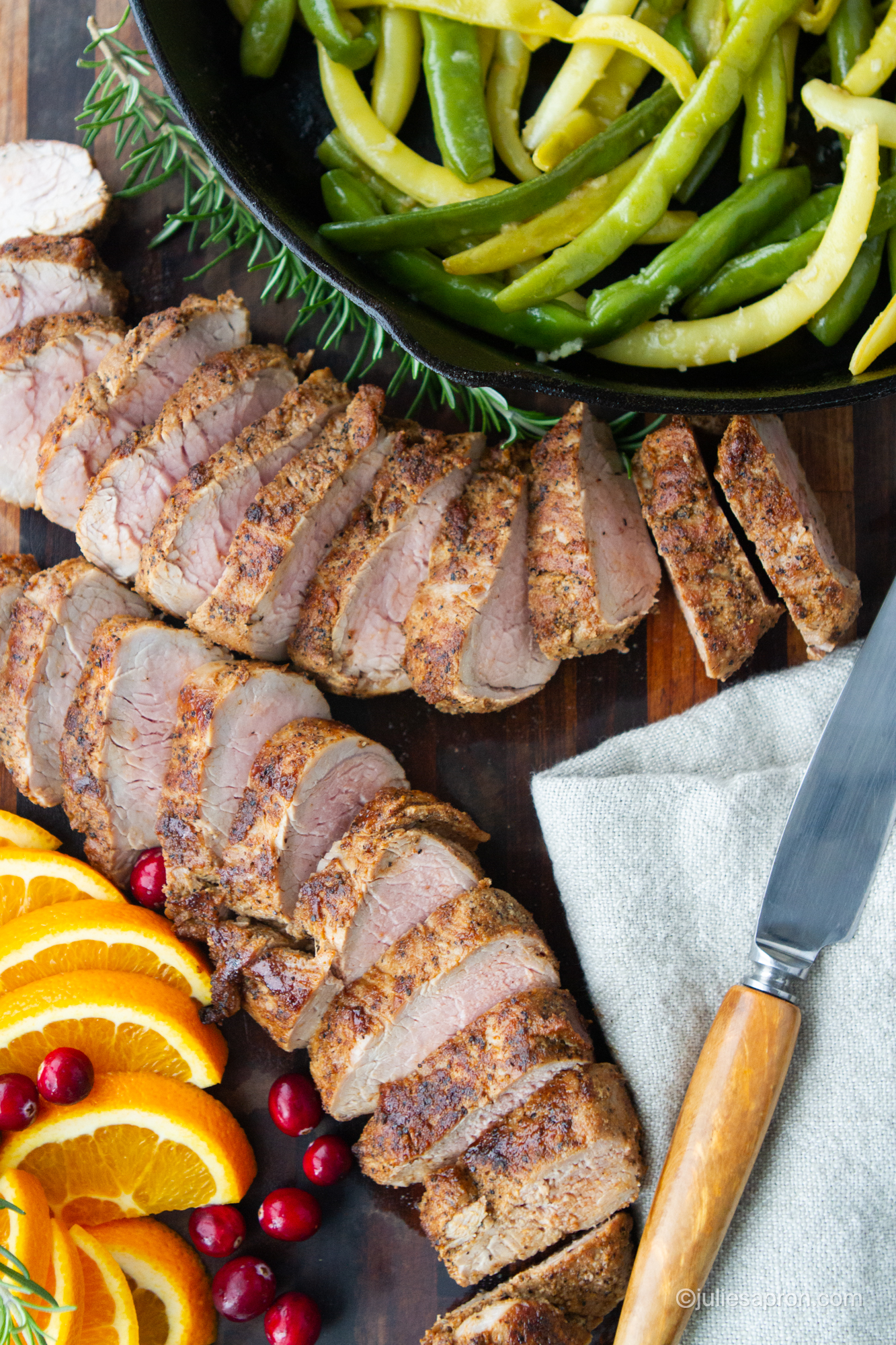 flat lay of pork tenderloin