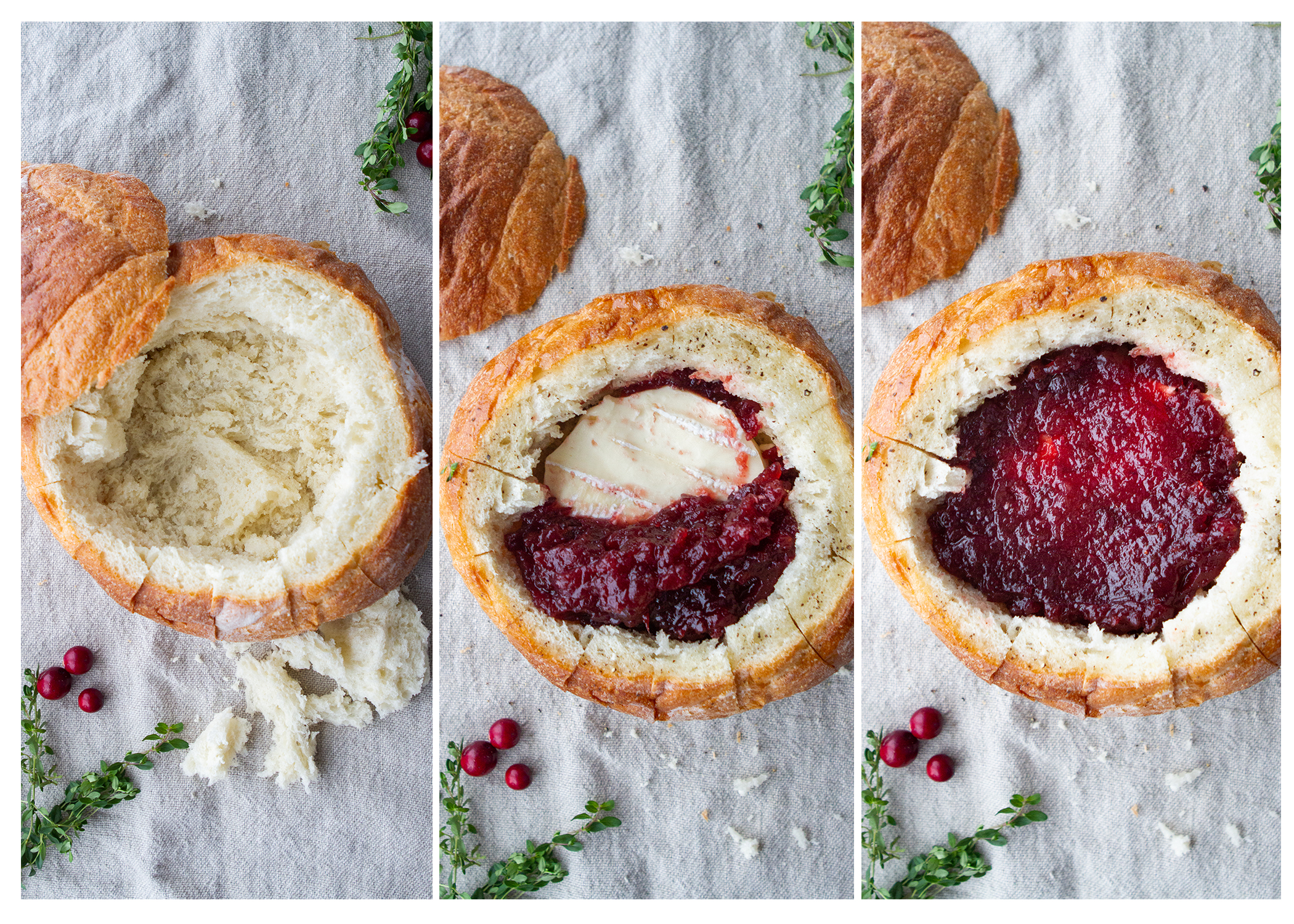 steps for baked brie bread bowl