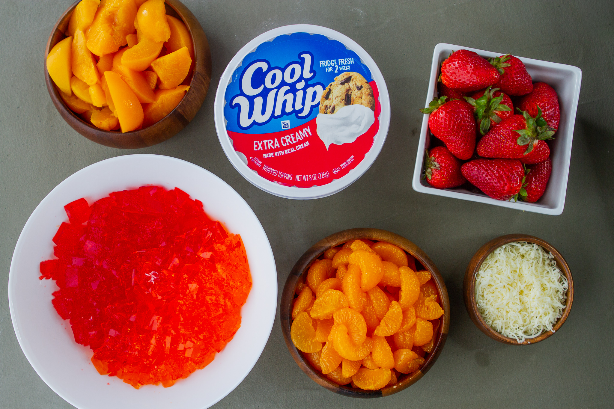 ingredients for jello fruit salad