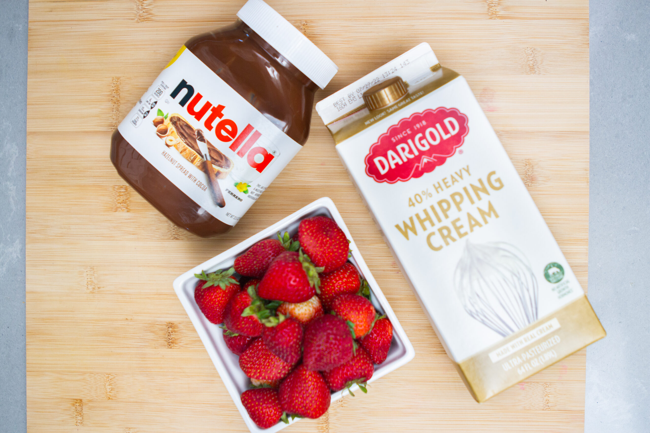 ingredients for nutella sauce