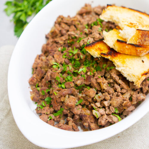 chicken liver sauteed with onion