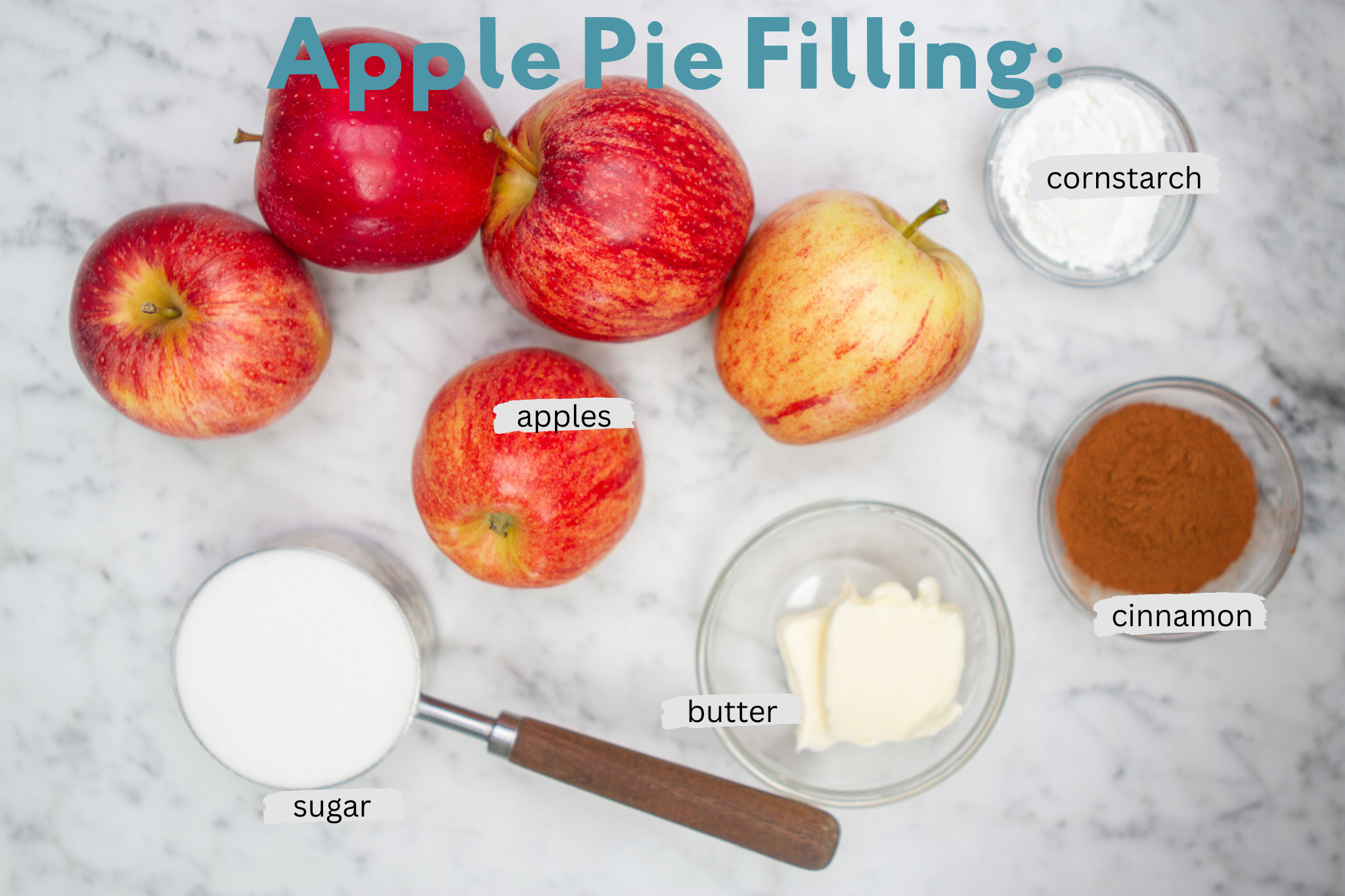 ingredients to make apple pie filling