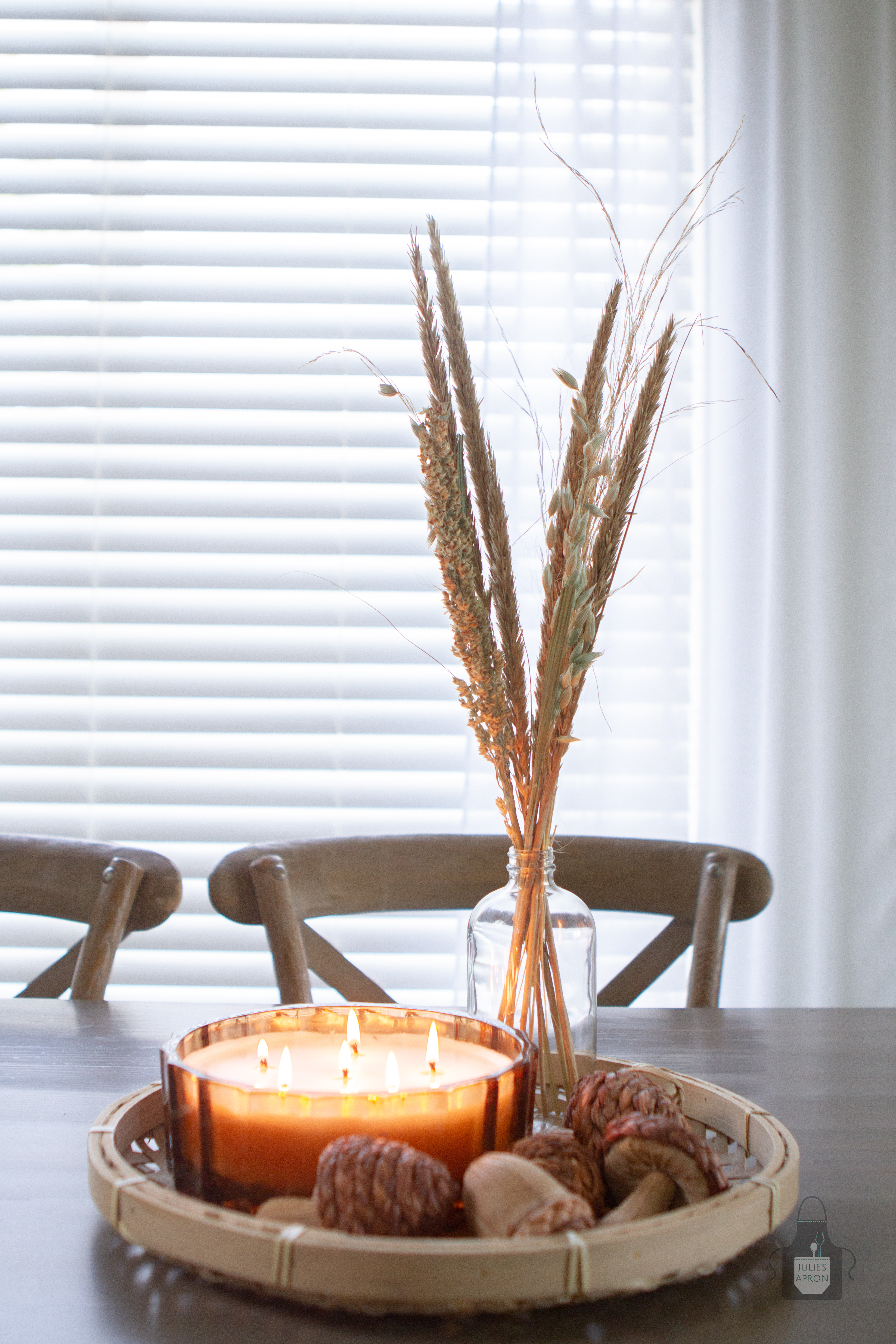 candle table top fall decor