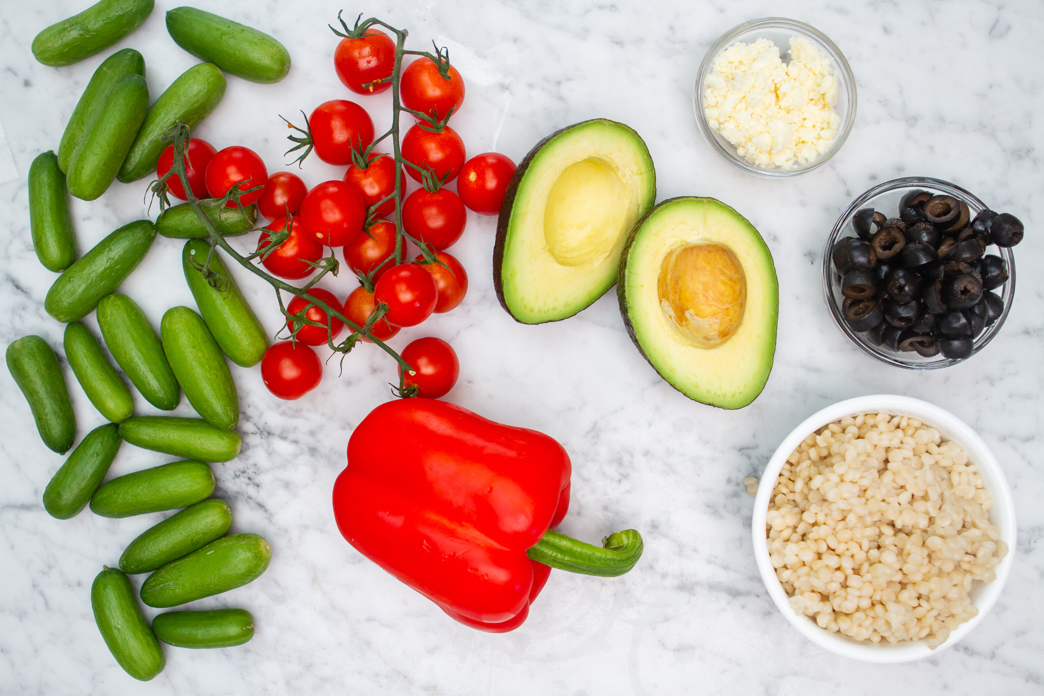 ingredients for couscous greek salad