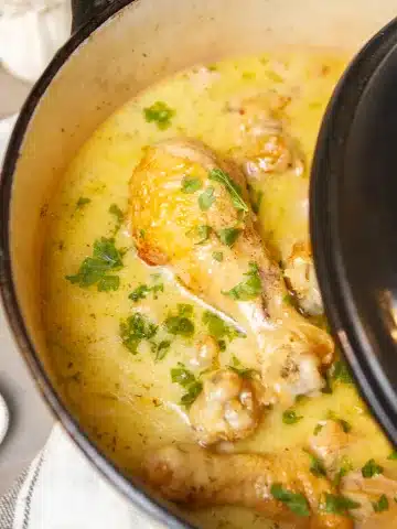 chicken drumsticks in a mustard creamy sauce