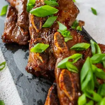 close up of beef short ribs