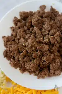 browned ground beef for pizza