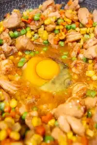 egg in center of fried rice