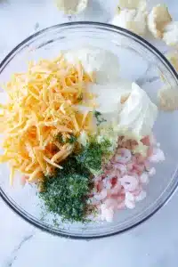 shrimp side dish ingredients in bowl