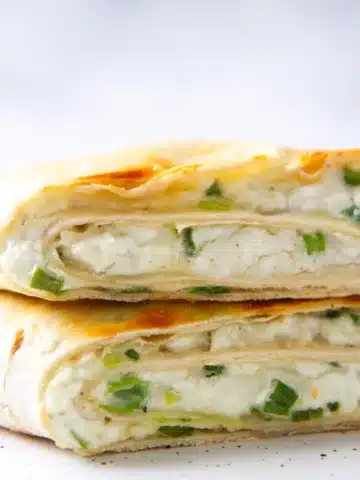 lavash wrap filled with cottage cheese