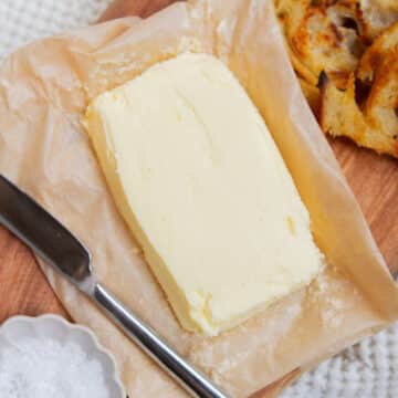 Easy homemade butter recipe using heavy cream in a stand mixer, smooth and fresh final result